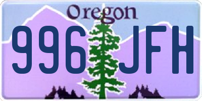 OR license plate 996JFH