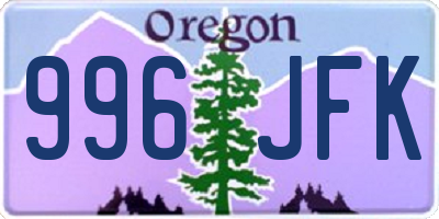 OR license plate 996JFK