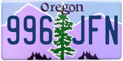 OR license plate 996JFN