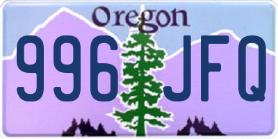 OR license plate 996JFQ