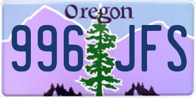 OR license plate 996JFS