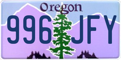 OR license plate 996JFY