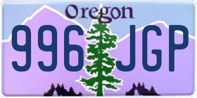 OR license plate 996JGP