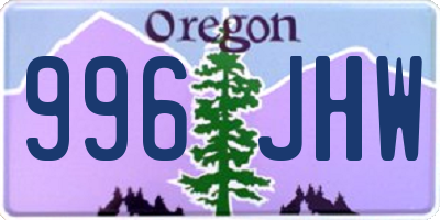 OR license plate 996JHW