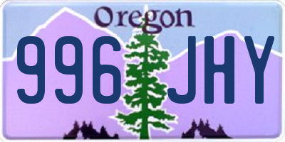 OR license plate 996JHY