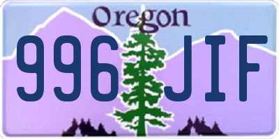 OR license plate 996JIF