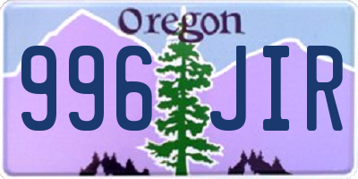 OR license plate 996JIR