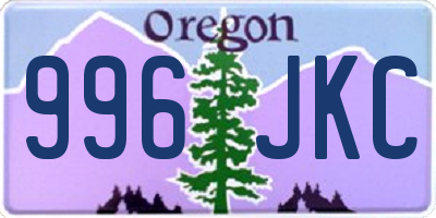 OR license plate 996JKC