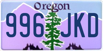 OR license plate 996JKD