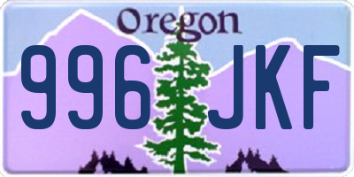 OR license plate 996JKF