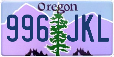 OR license plate 996JKL