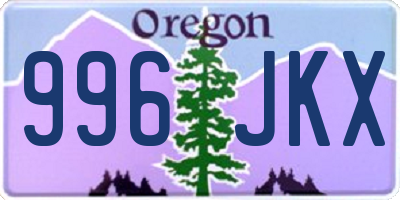 OR license plate 996JKX