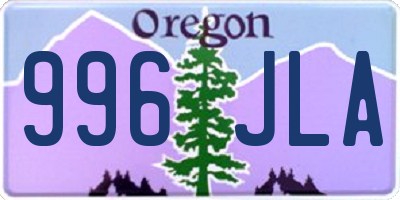 OR license plate 996JLA