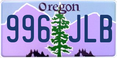 OR license plate 996JLB