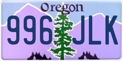 OR license plate 996JLK