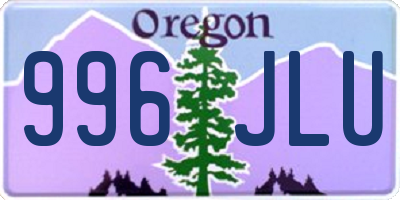 OR license plate 996JLU