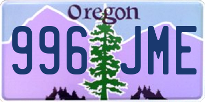 OR license plate 996JME