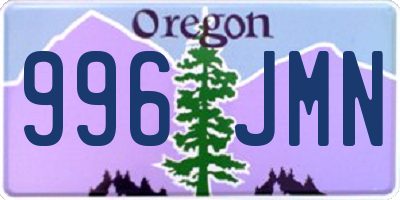 OR license plate 996JMN