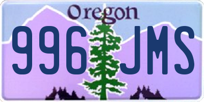 OR license plate 996JMS