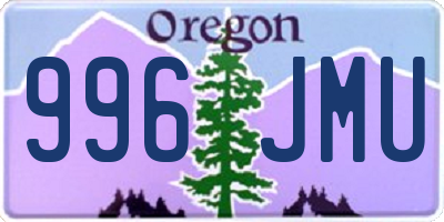 OR license plate 996JMU