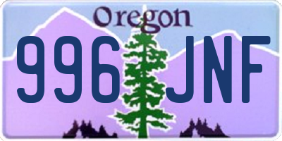 OR license plate 996JNF