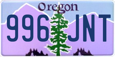 OR license plate 996JNT