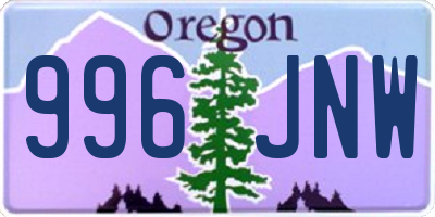 OR license plate 996JNW