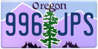 OR license plate 996JPS