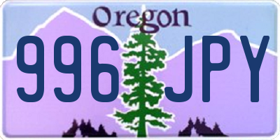 OR license plate 996JPY