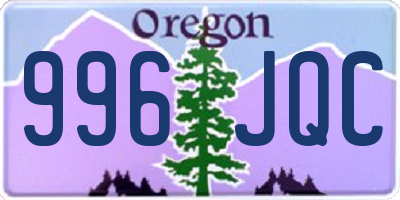 OR license plate 996JQC