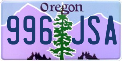 OR license plate 996JSA