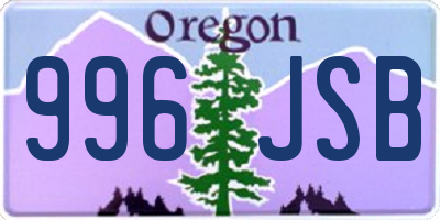 OR license plate 996JSB