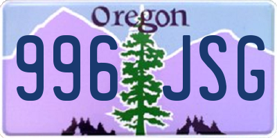 OR license plate 996JSG