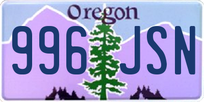 OR license plate 996JSN