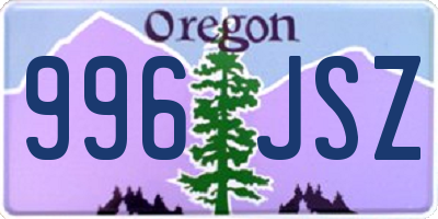 OR license plate 996JSZ