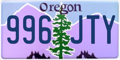 OR license plate 996JTY