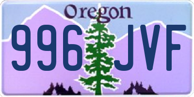 OR license plate 996JVF
