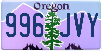 OR license plate 996JVY