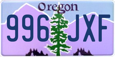 OR license plate 996JXF