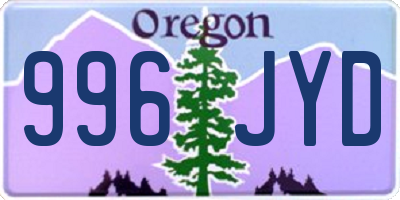 OR license plate 996JYD