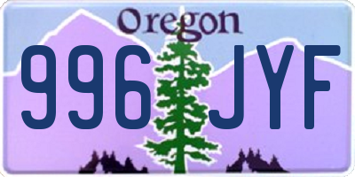 OR license plate 996JYF