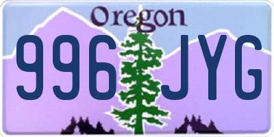 OR license plate 996JYG