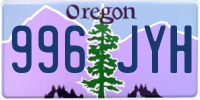 OR license plate 996JYH