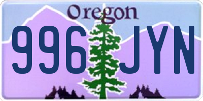 OR license plate 996JYN