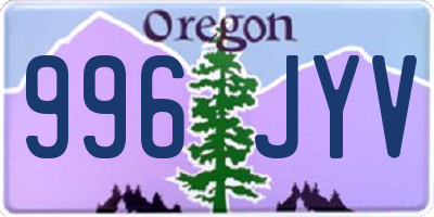 OR license plate 996JYV