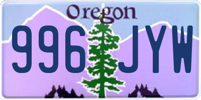 OR license plate 996JYW