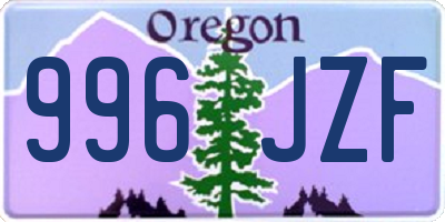 OR license plate 996JZF