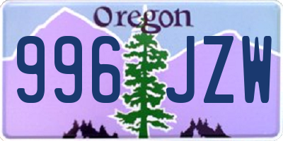 OR license plate 996JZW