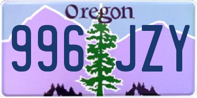 OR license plate 996JZY