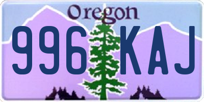 OR license plate 996KAJ